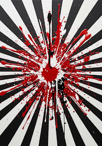 Abstract Red White Black Paint Explosion