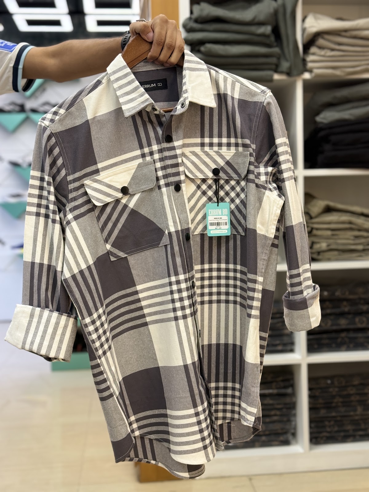 Coural Blue Cheque Flannel Shacket