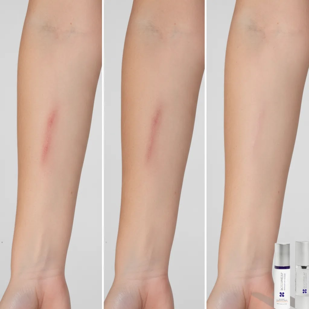 scar healing process care with silicone gel during scar maturing process