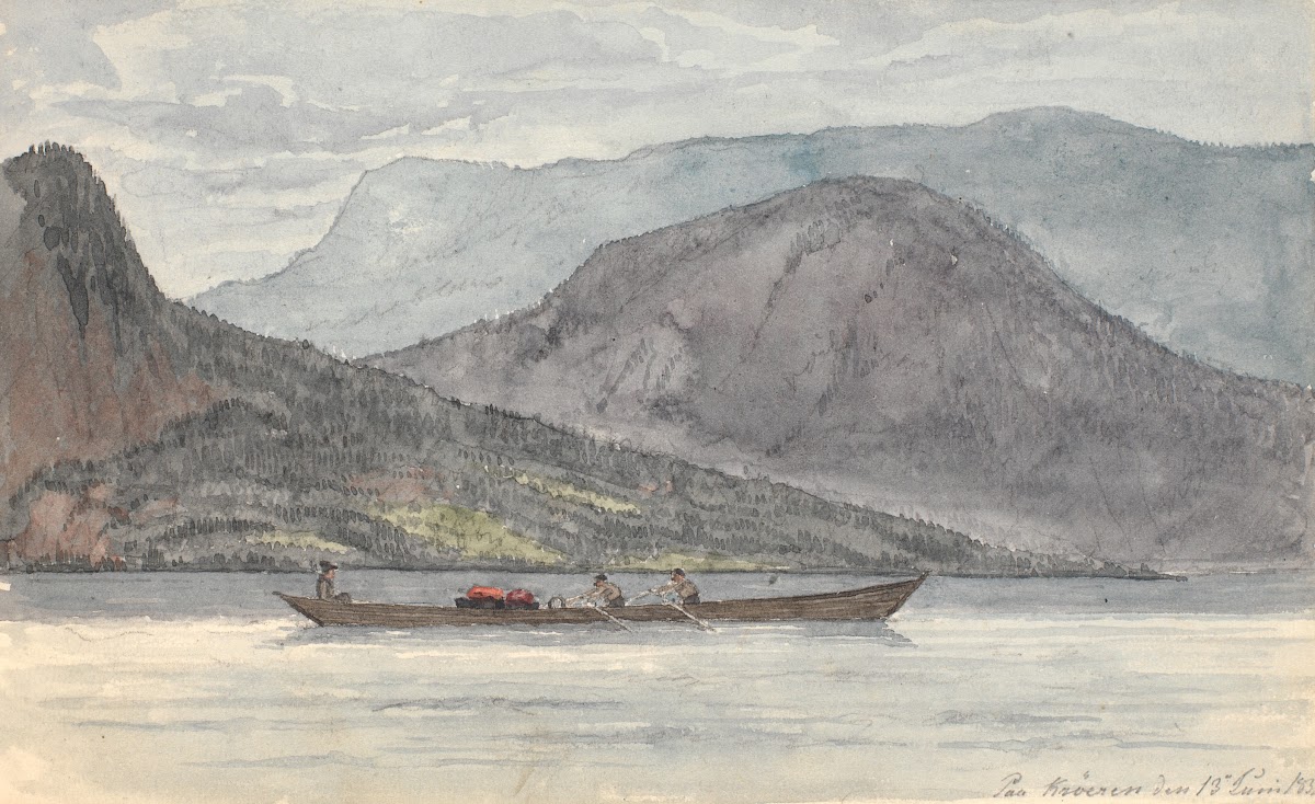 Fjordlandskab med robåd 1831   1832