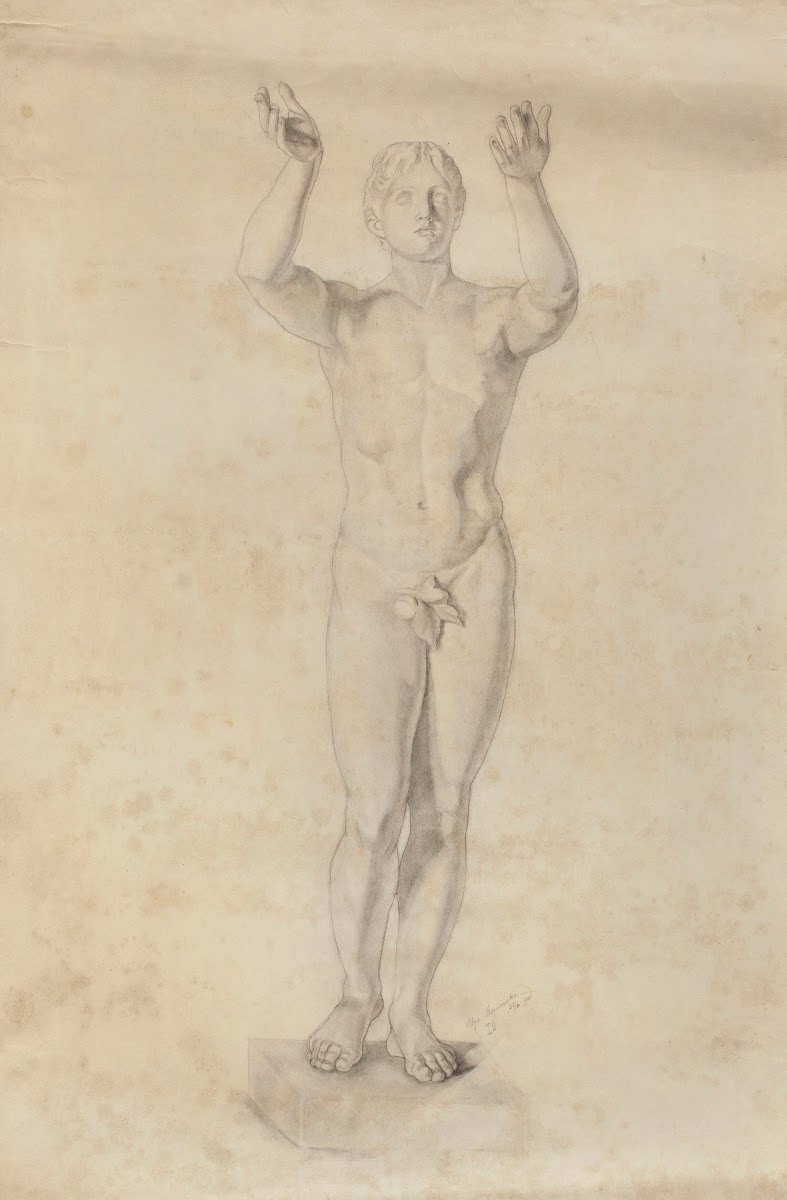 Praying young man  tracing from a copy of a Greek sculpture from Lysippos circle