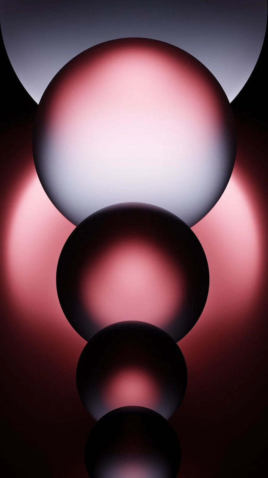 Abstract Stacked Red Spheres - Digital 3D Art Full HD iPhone Wallpaper (1152x2048)