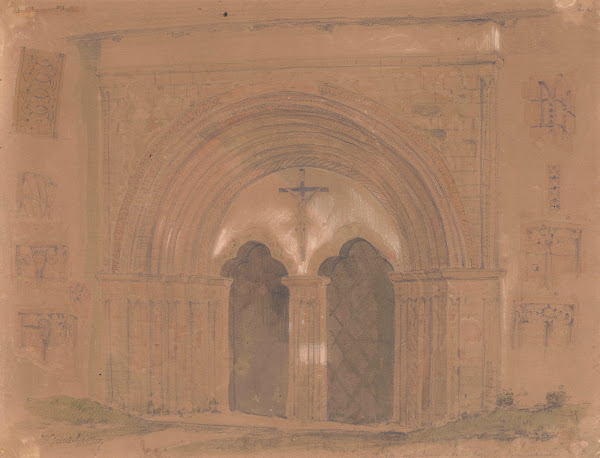 Portal of the Dominican Church of St James in Sandomierz and studies of sculptur