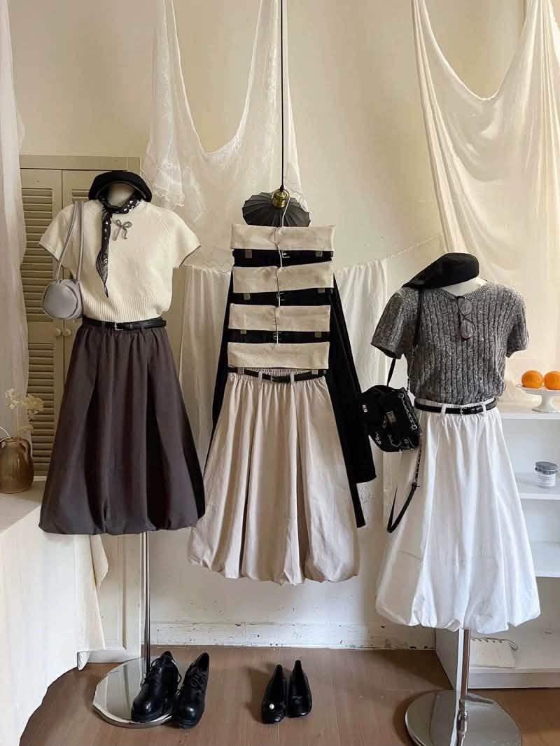 Chân váy dài MEELUMI dáng bí trơn kèm nịt XONXEN SHOP 22210 – Image 3