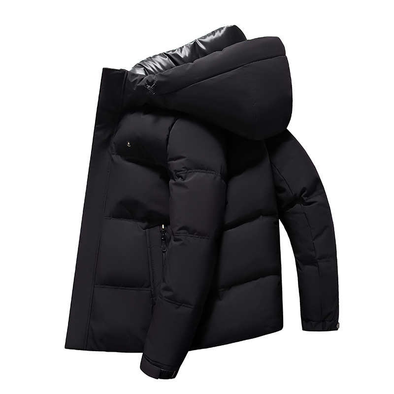Short men's down jacket with hood, 885