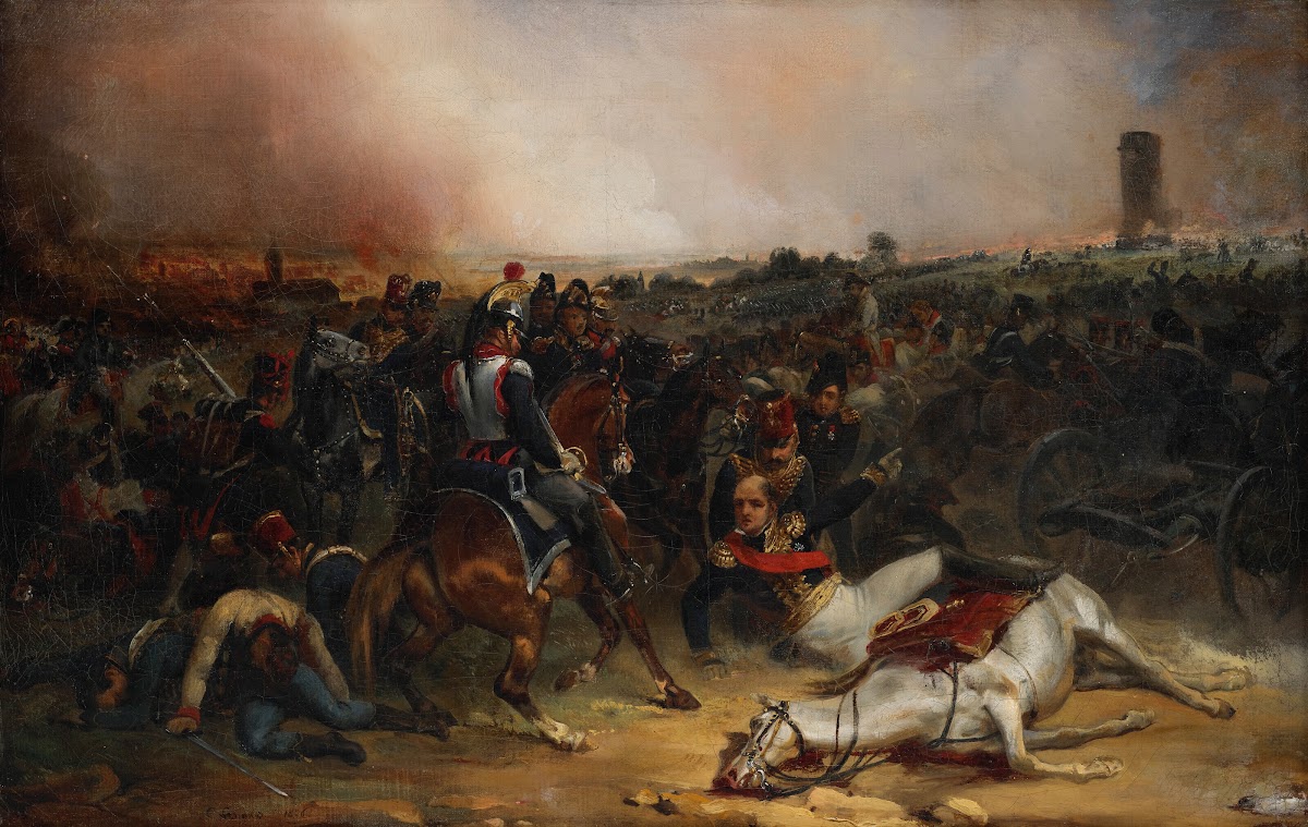 Le maréchal dEmpire Louis Nicolas Davout tombé de cheval ordonne lassaut de Mark