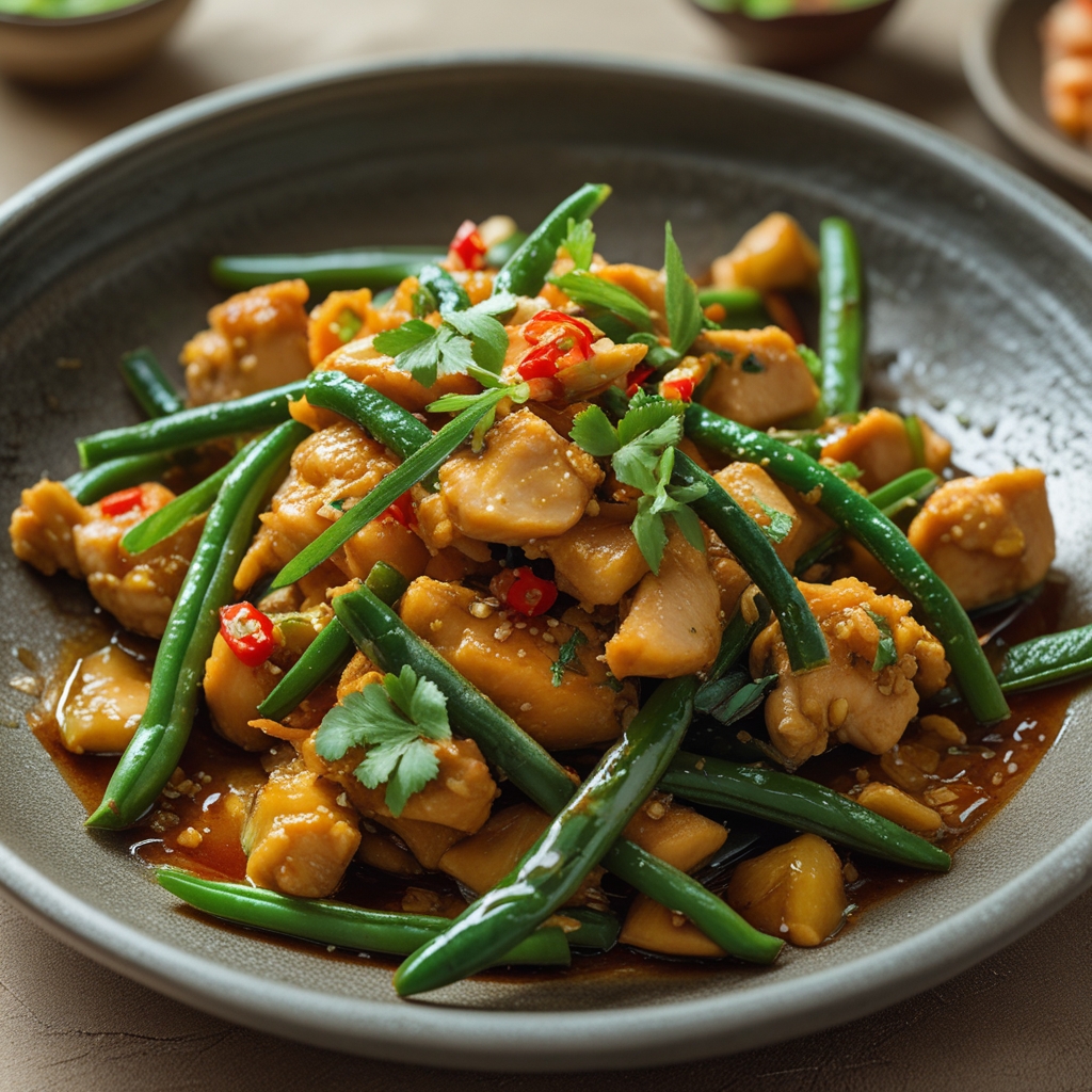Garlicky Sweet Thai Chili Chicken & Green Beans Stir Fry – Easy, Quick Weeknight Meal finished