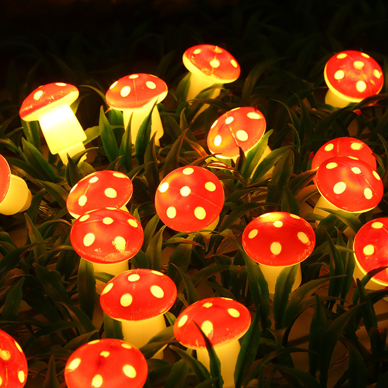 LED Mushroom Light String, 1.5 m to 6 m