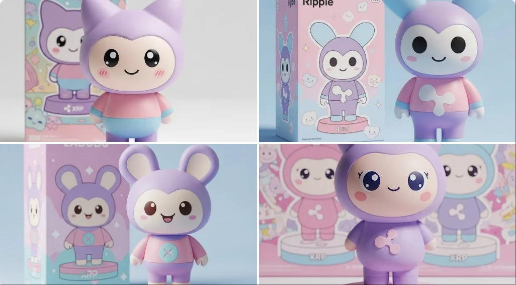 Fotografía de figura de vinilo estilo Kawaii Pastel, grandes ojos redondos y sonrisa amigable.