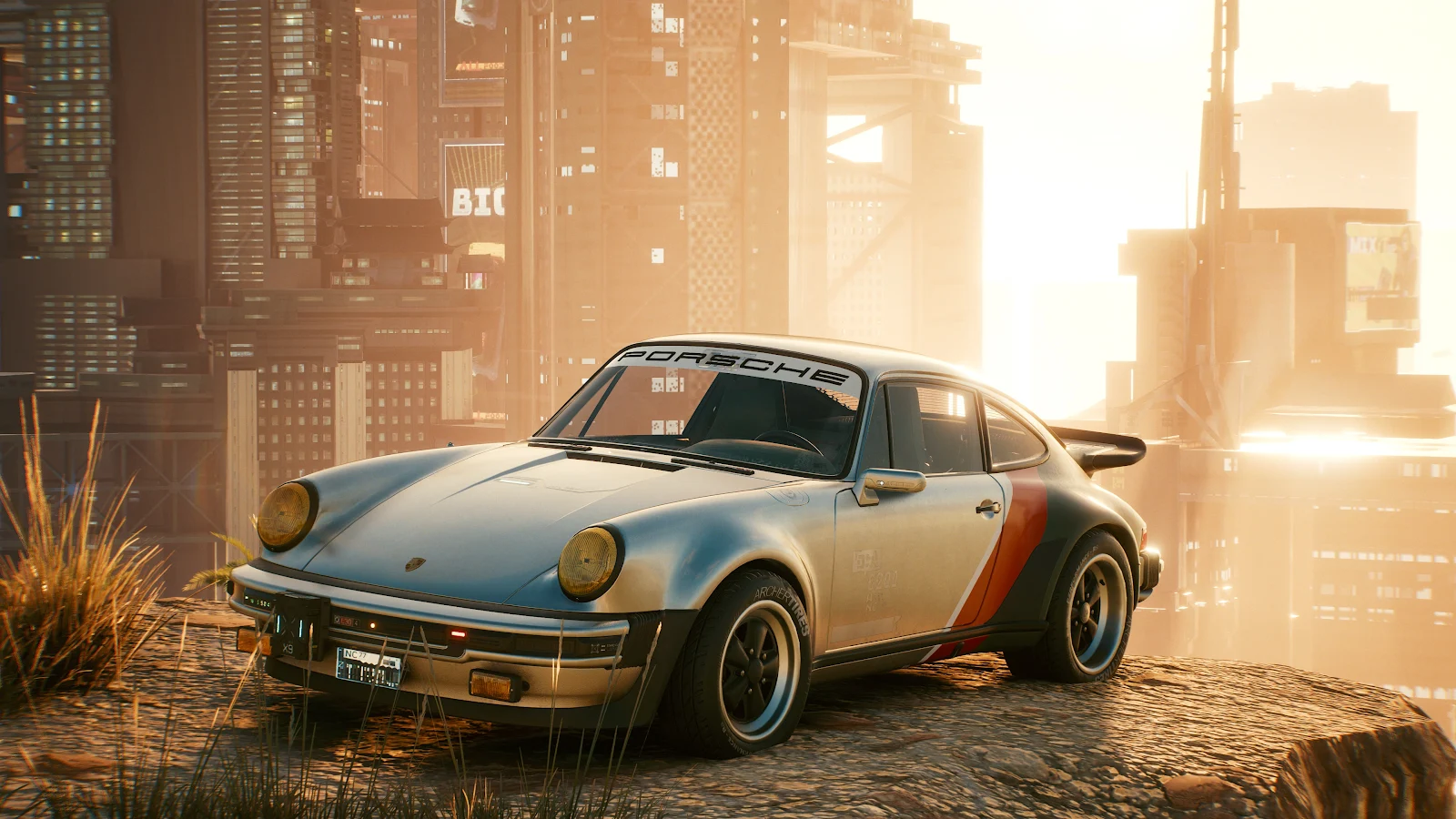 Porsche, Cyberpunk, Retro, Car 4K Wallpaper Background