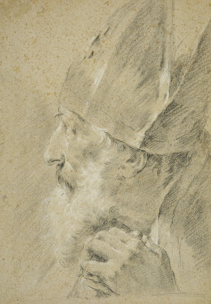 Head of a Bishop in Profile ca 1740