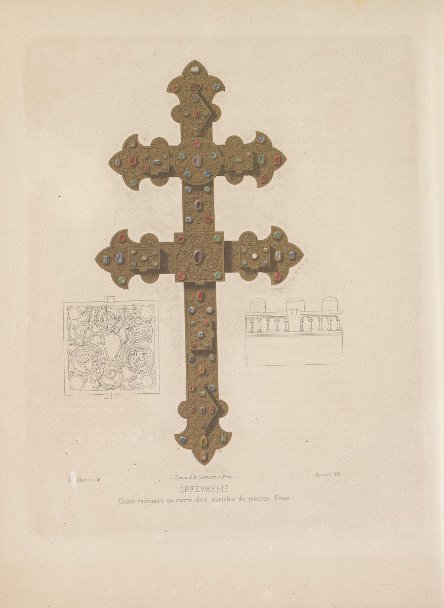 Croix reliquaire en cuivre doré enrichie de pierres fines 1859 1864