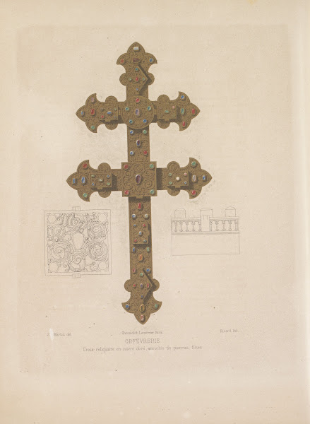 Croix reliquaire en cuivre doré enrichie de pierres fines 1859 1864