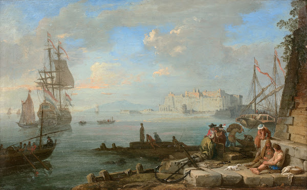 Vue du Castel dellOvo dans la baie de Naples