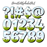 Canva Doodle Alphabet Block Shadow Bold Font photo 4 template 36
