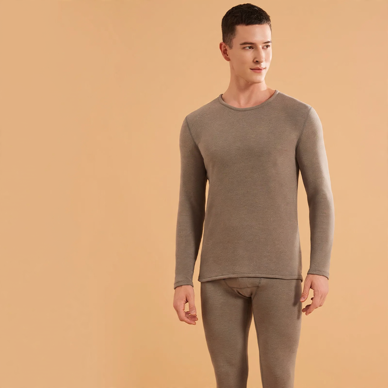Thermal underwear set for couples, with silk content