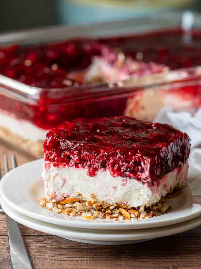 Raspberry Pretzel Salad