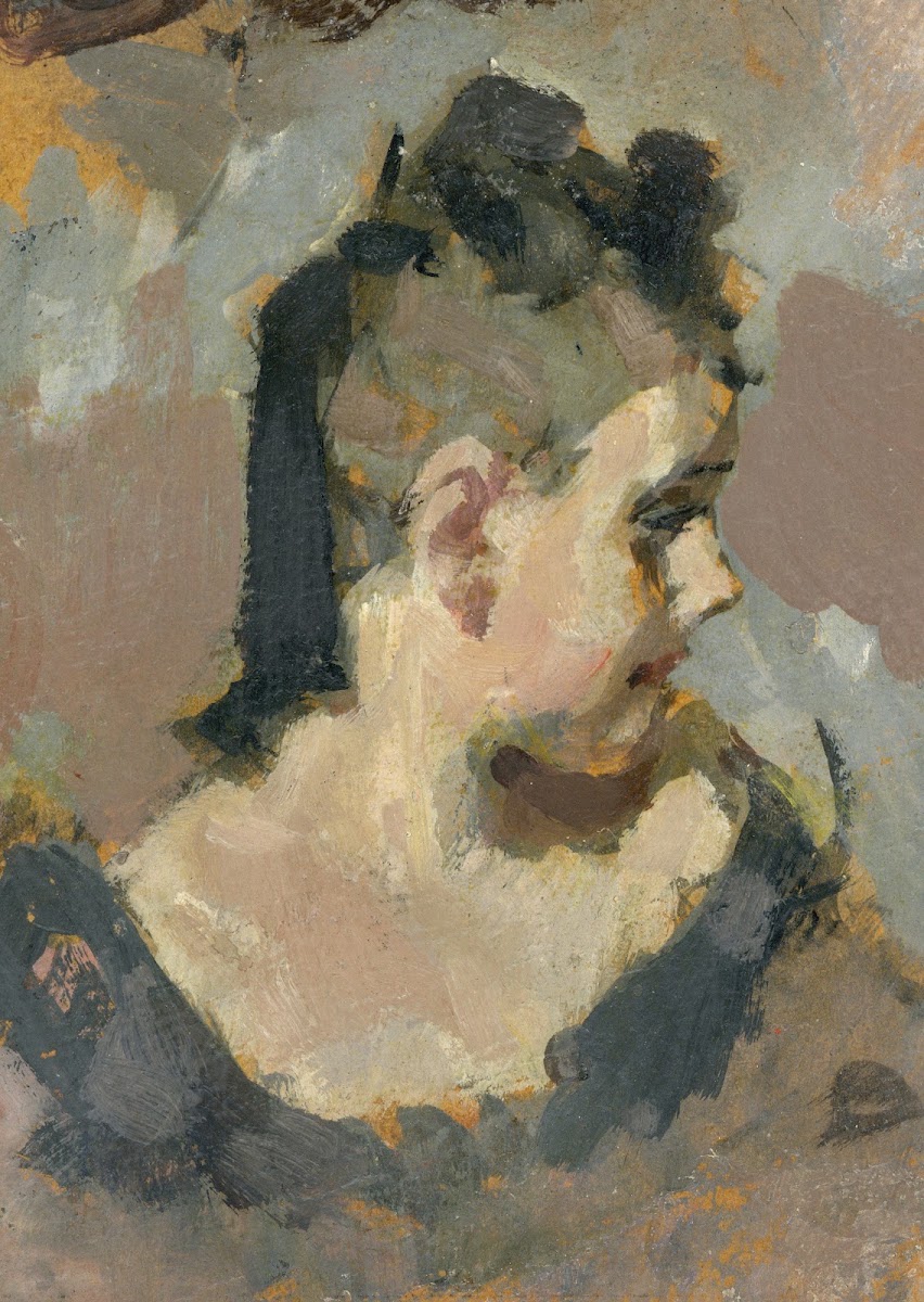 Mädchenkopf im Profil nach rechts circa 1940