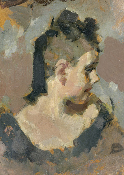 Mädchenkopf im Profil nach rechts circa 1940