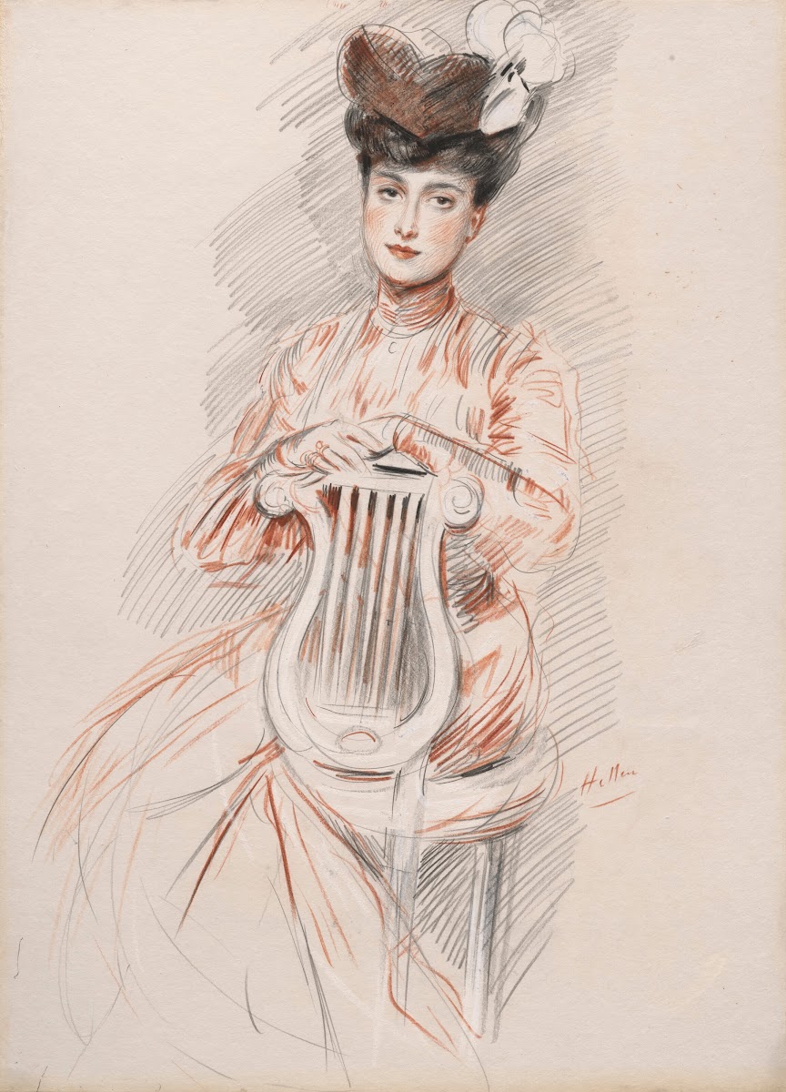Élégante à la chaise lyre