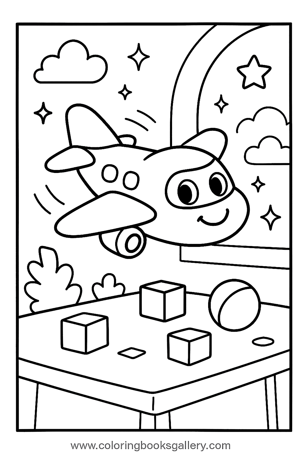 Toy Boat Floating in Water – Free Printable Coloring Sheet for Kids and Adults – free coloring page for kids