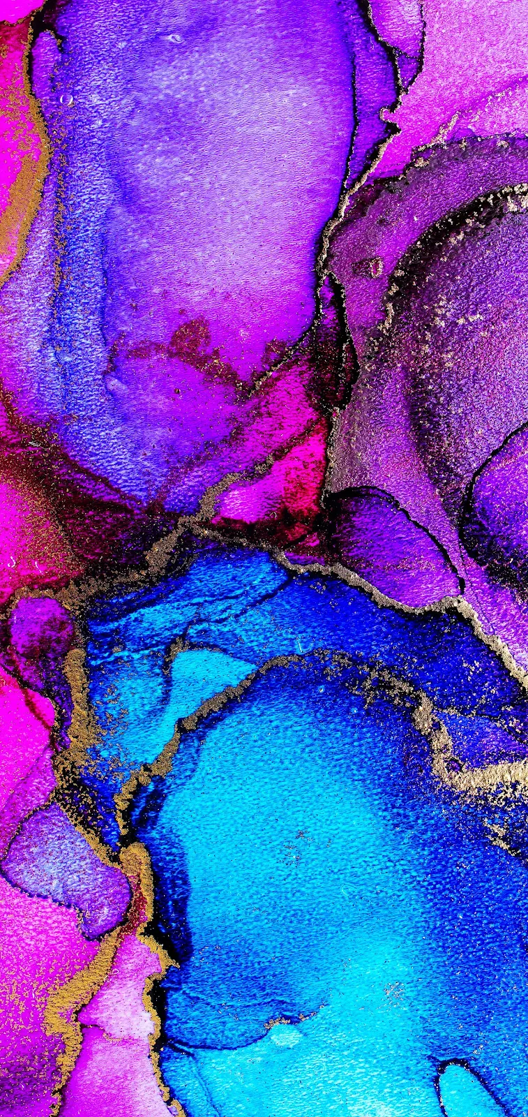 A Cool Flower, Purple, Azure, Paint, Fluid Full HD iPhone Wallpaper for Free Download in High Quality [1420x3000]