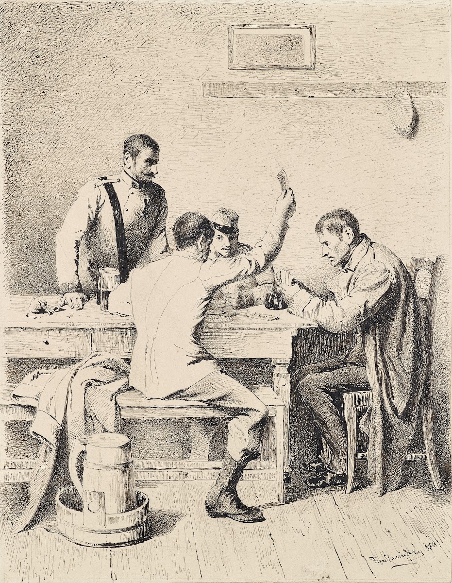 Soldaten beim Kartenspiel 1880