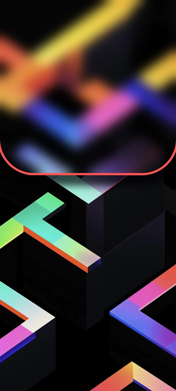 Colorful Geometric 3D Blocks - 3D Digital Art Full HD iPhone Wallpaper (1080x2400)