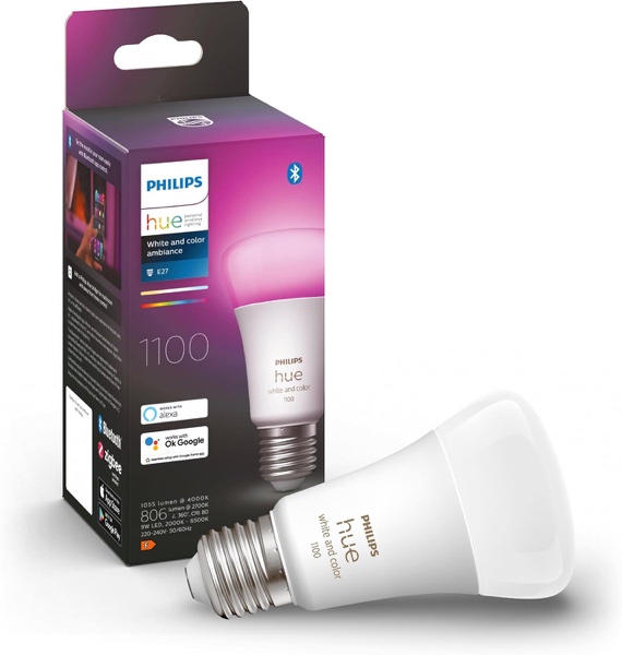 Philips Hue Bombilla LED Inteligente E27 White and Color Ambiance