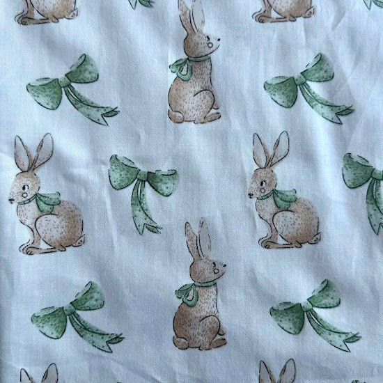 Дитяча змінна постіль 4 ел Twins Satin Limited Rabbit зелений