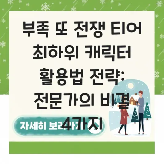 부족 또 전쟁 티어 최하위 캐릭터 활용법 전략