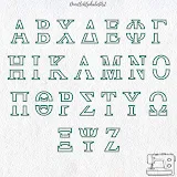 Stitch photo 3 of the Duo Split Greek Letters Applique & Monogram Script Embroidery Fonts