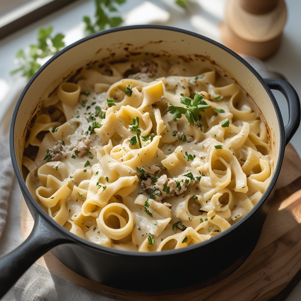 One Pot Creamy Garlic Pasta - Easy Weeknight Comfort Food