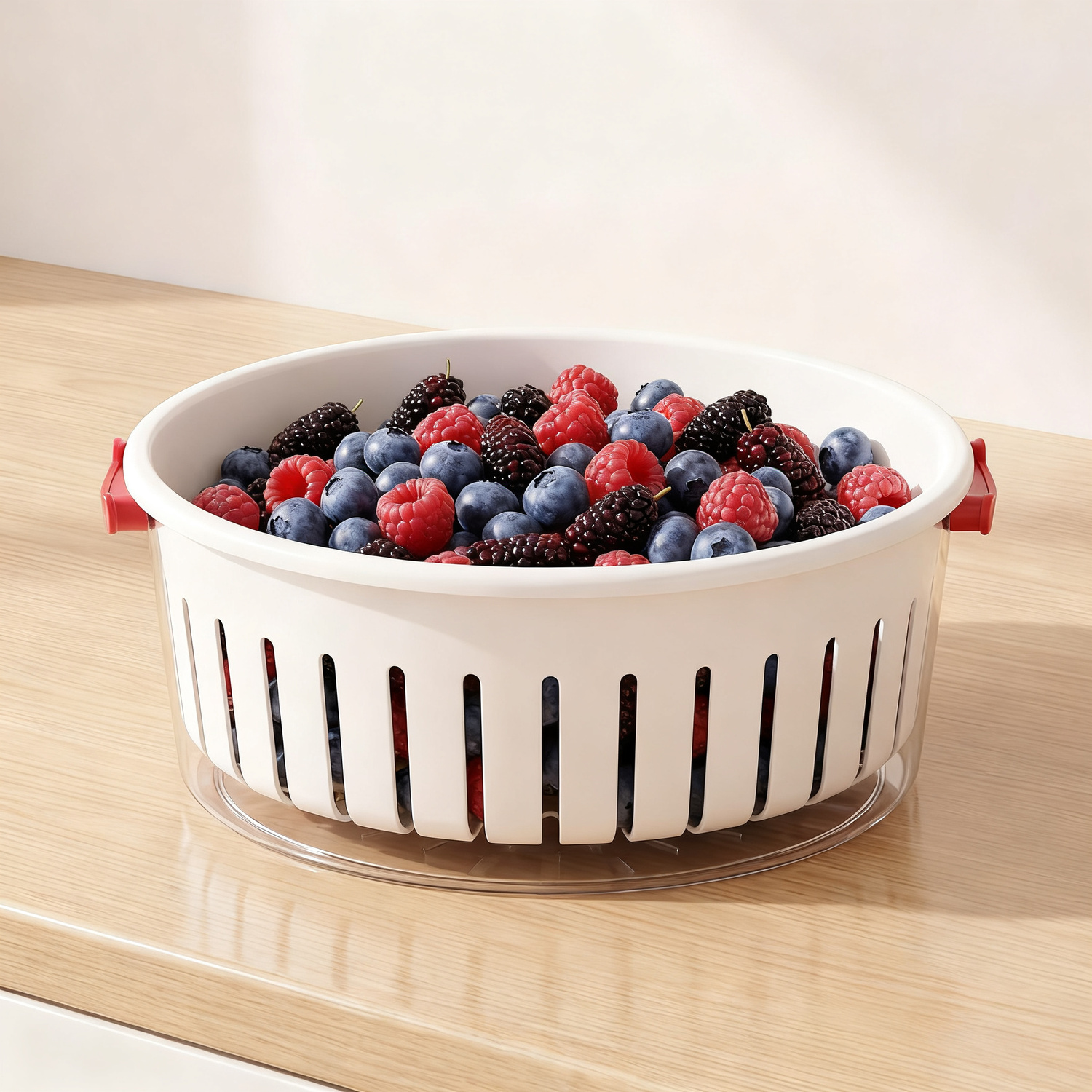 Vegetable washing sieve, two-part, removable