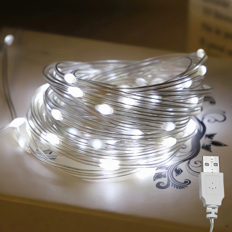 LED-Lichterkette, 10 m, 100 Lichter, USB/Batterie
