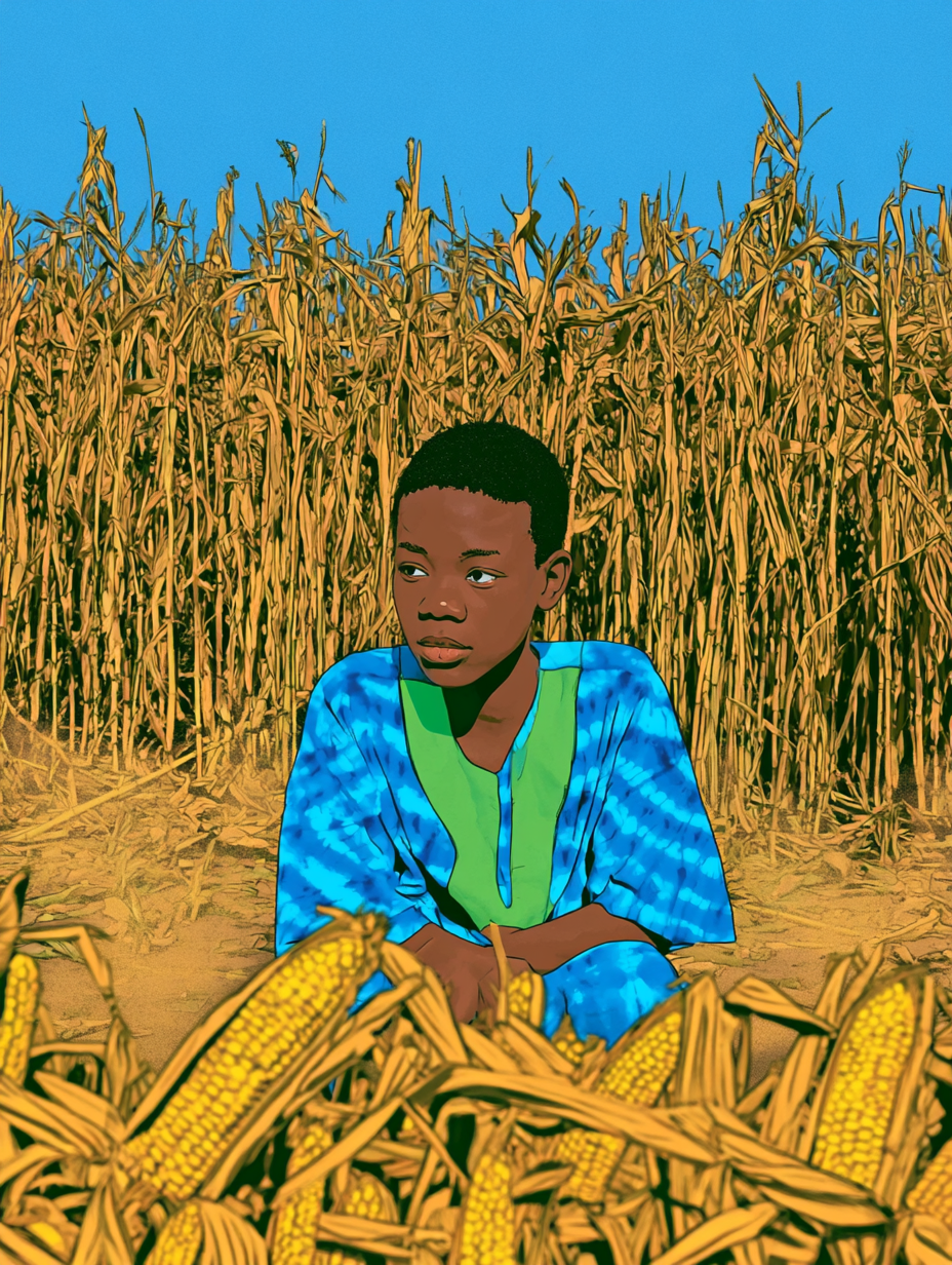 Un niño africano joven vestido