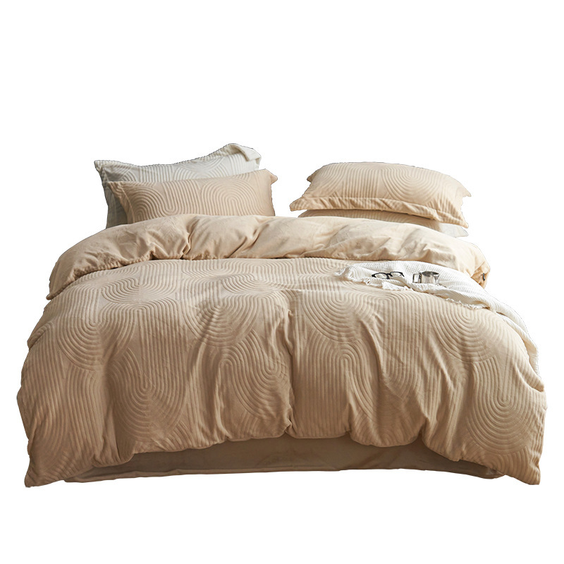 Luxuriöses Milchfaser-Fleece Bettwäsche-Set, doppelseitig