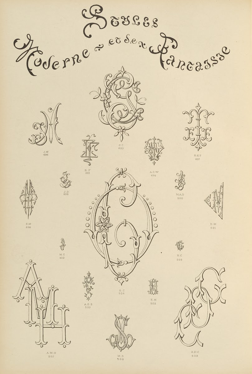 Album de chiffres  monogrammes couronnes de noblesse francaises et etrangeres Pl