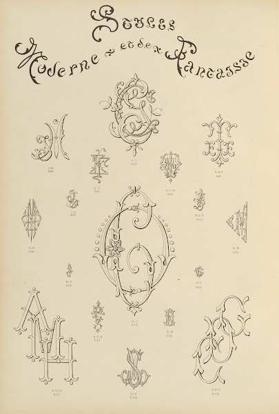 Album de chiffres  monogrammes couronnes de noblesse francaises et etrangeres Pl