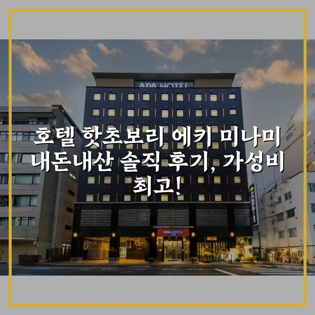 호텔 핫초보리 에키 미나미 내돈내산 솔직 후기, 가성비 최고!