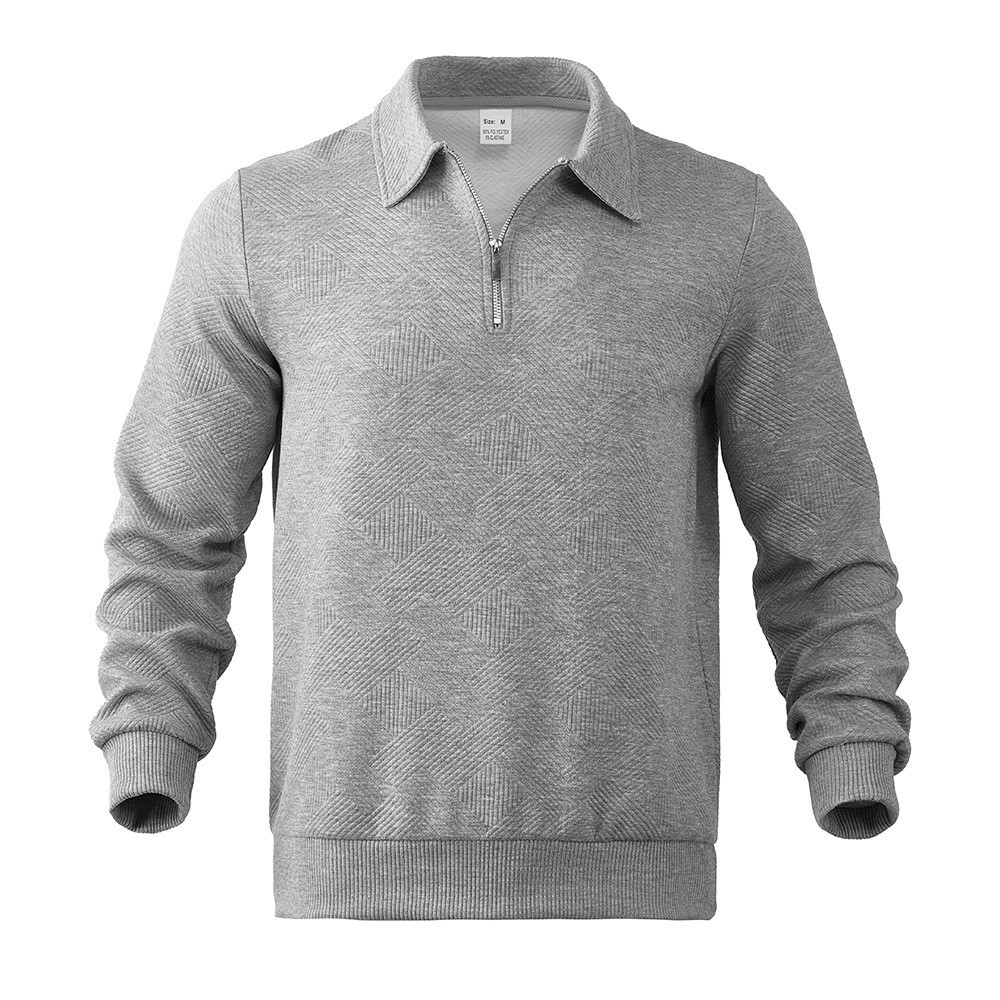 Men's zip-up sweatshirt with jacquard pattern