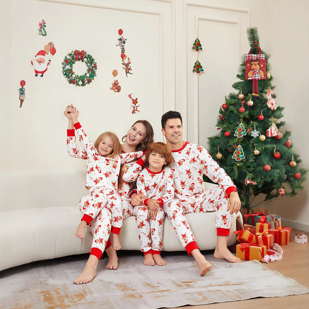 Christmas pajama set for the family with gingerbread man print