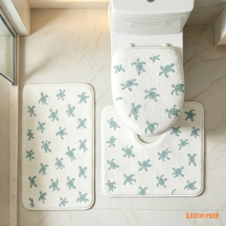 S-size Floor Mat+Toilet Seat Mat Kit