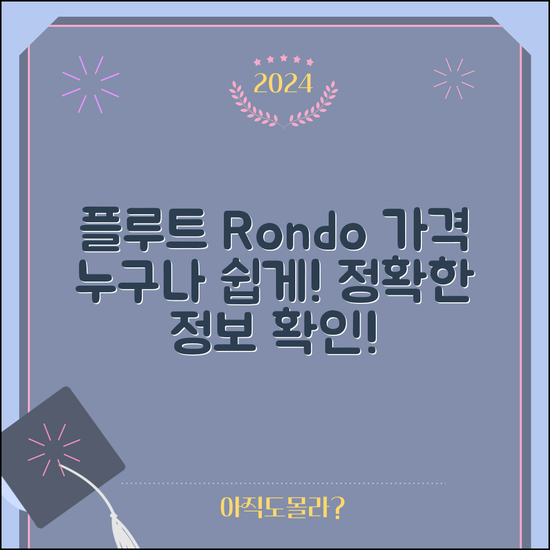 누구나 쉽게 알아보는 플루트 Rondo 가격