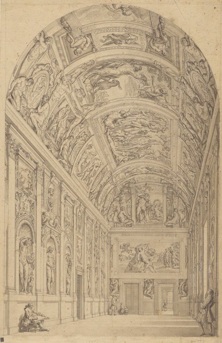 View Of The Farnese Gallery Rome 1775