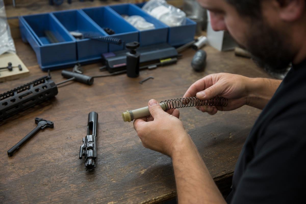 AR-15 short stroking buffer spring and bolt carrier inspection