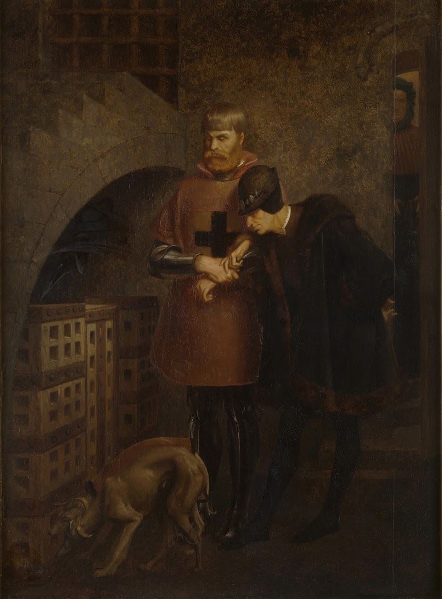 Louis XI of France visiting Cardinal Balue in his iron cage 1883