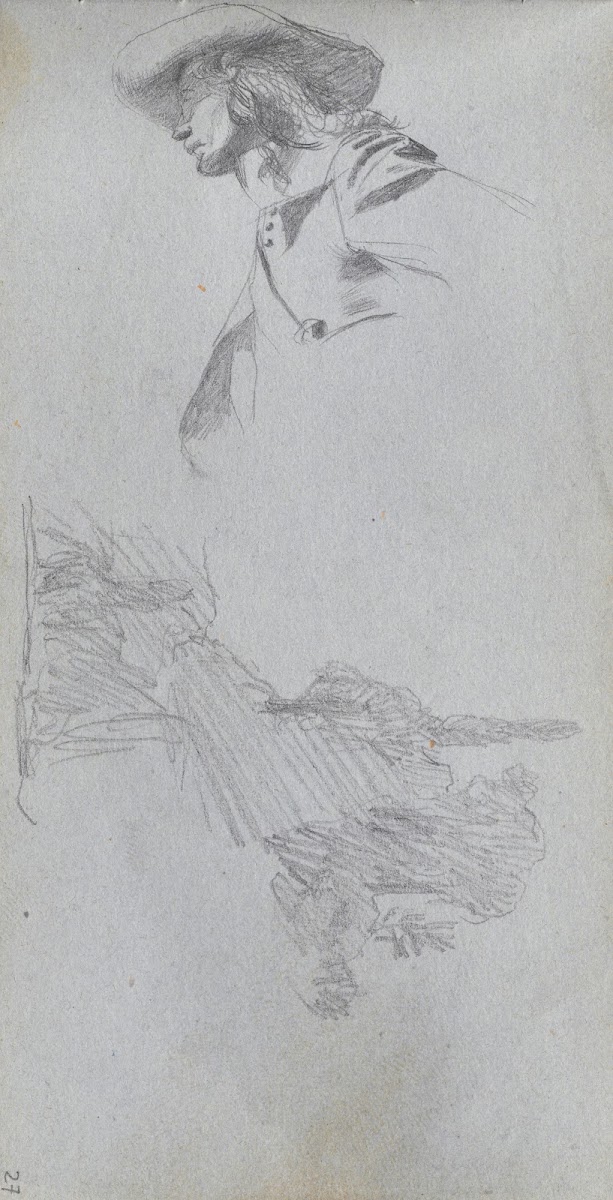 Detail Study for On a Terrace and Landscape Study 1860s