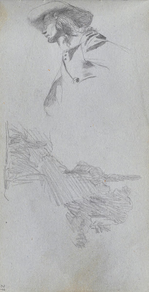 Detail Study for On a Terrace and Landscape Study 1860s