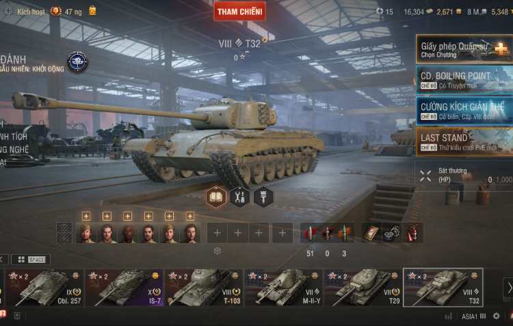 Acc WoT có 19 tank với 3 tank 10 – IS-7, Type 5 Heavy, T62a,...